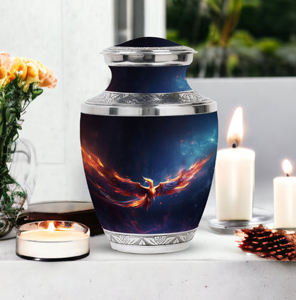 3-inch Red and Blue Phoenix Cremation Urn.