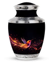 Colorful Sparrow Memorial Urn, engraved personalization