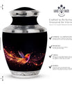 Colorful Sparrow Memorial Urn, engraved personalization