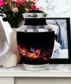Colorful Sparrow Memorial Urn, engraved personalization