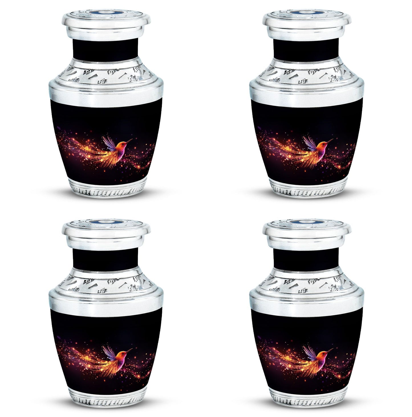 Colorful Sparrow Memorial Urn, engraved personalization