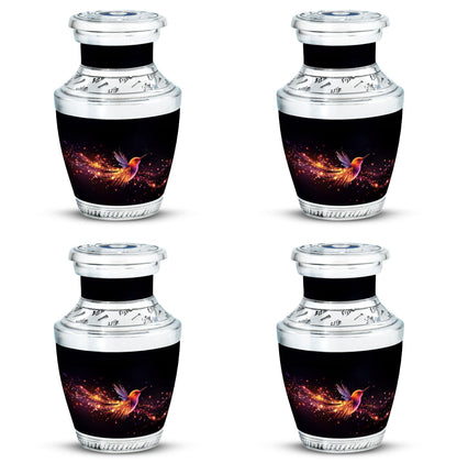 Colorful Sparrow Memorial Urn, engraved personalization