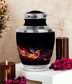 Colorful Sparrow Memorial Urn, engraved personalization