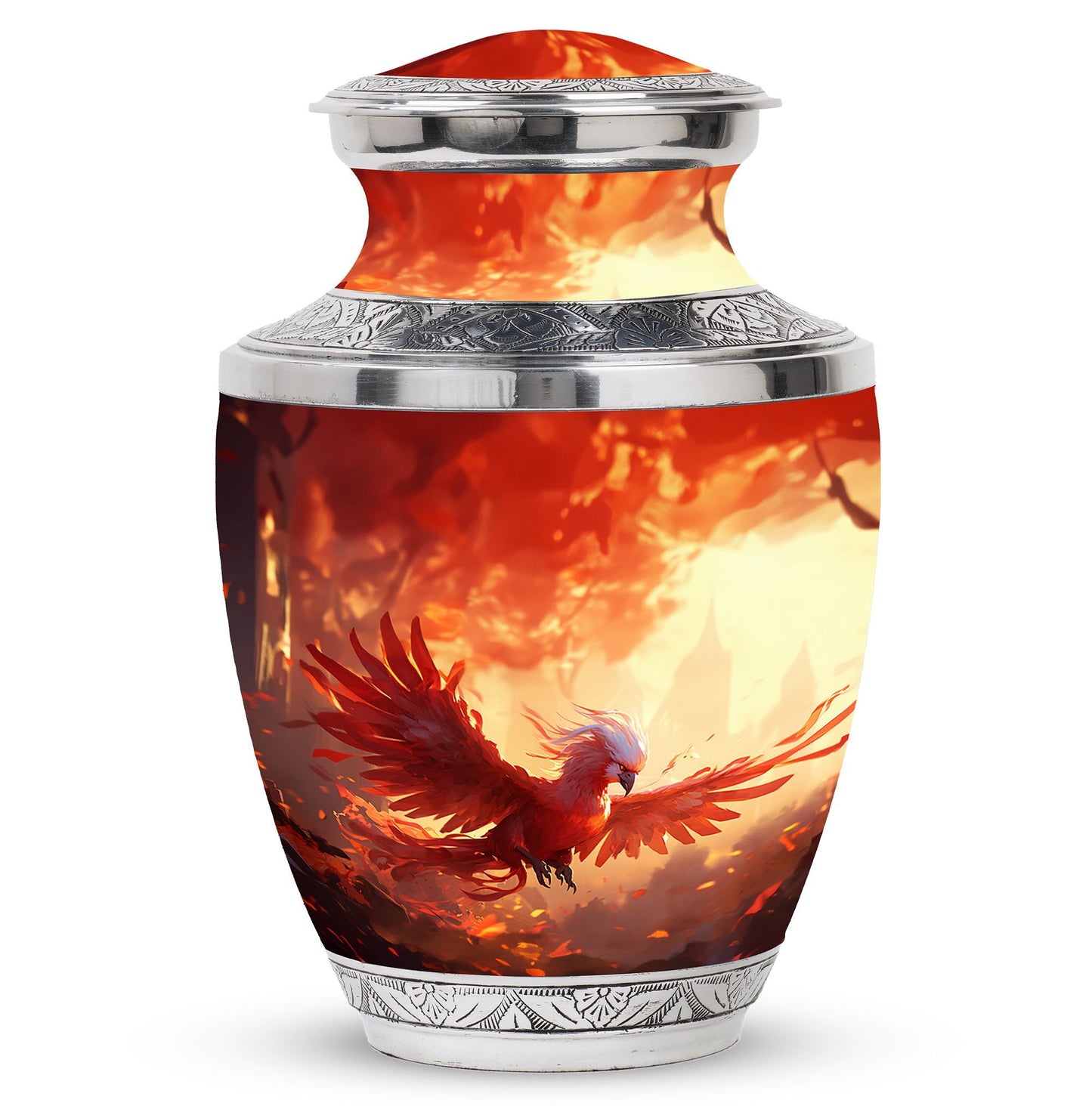 Red Phoenix Classic urn, large aluminium memorial urn