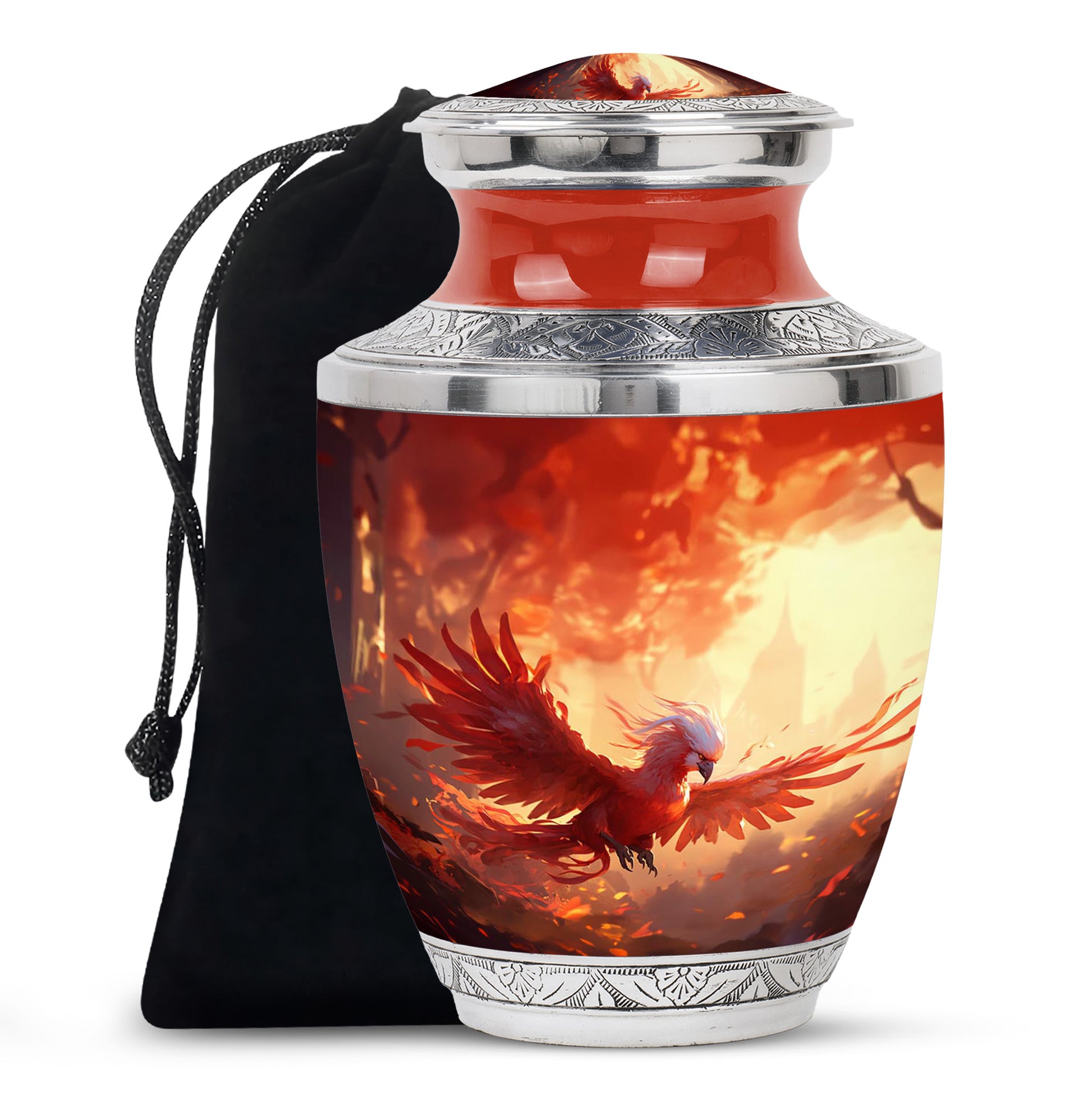 Unique Phoenix Urn Metal Urns - Premium Ash Holder for Human Ashes