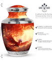 Red Phoenix Classic urn, large aluminium memorial urn