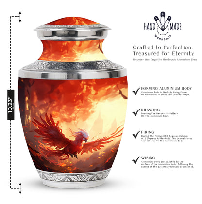 Red Phoenix Classic urn, large aluminium memorial urn