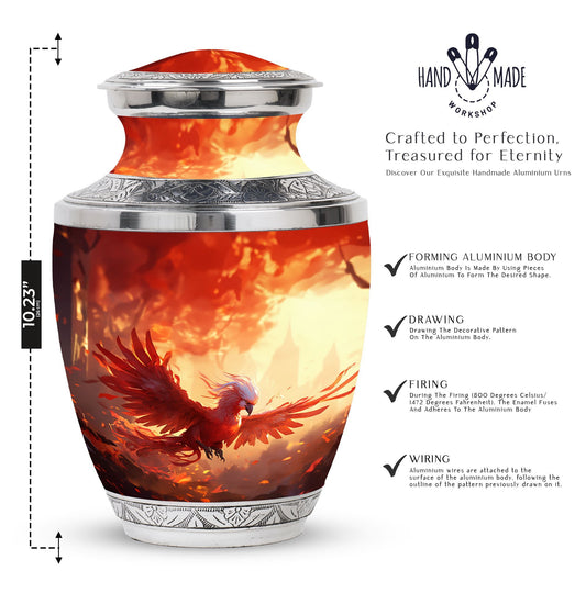 Red Phoenix Classic urn, large aluminium memorial urn