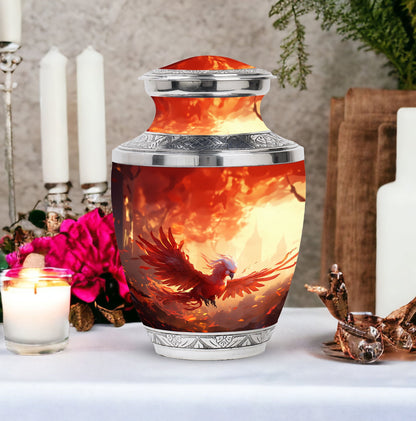 Red Phoenix Classic urn, large aluminium memorial urn