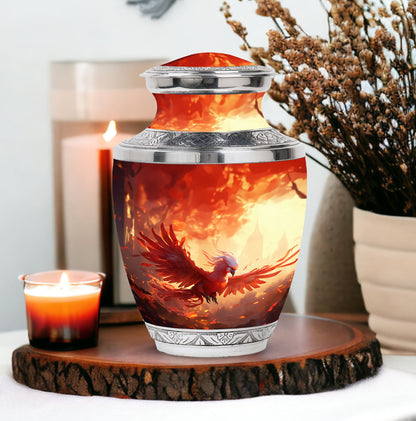 Red Phoenix Classic urn, large aluminium memorial urn