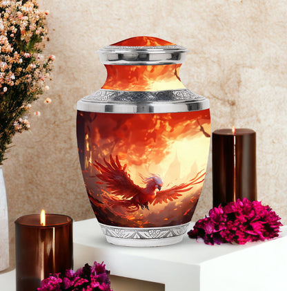 Red Phoenix Classic urn, large aluminium memorial urn