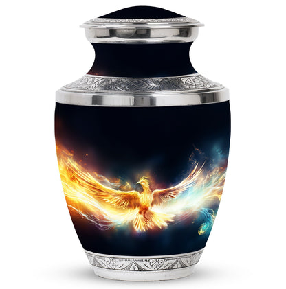 Yellow Phoenix Unique Urn for Human Ashes.