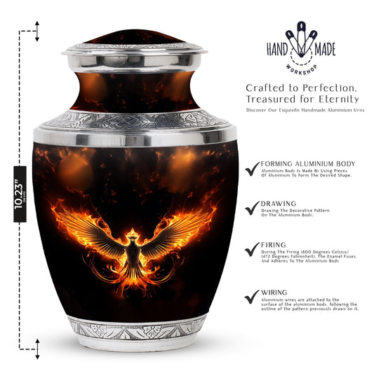 Fire Phoenix Cremation Urn, a Classic Large Urn for Ashes.