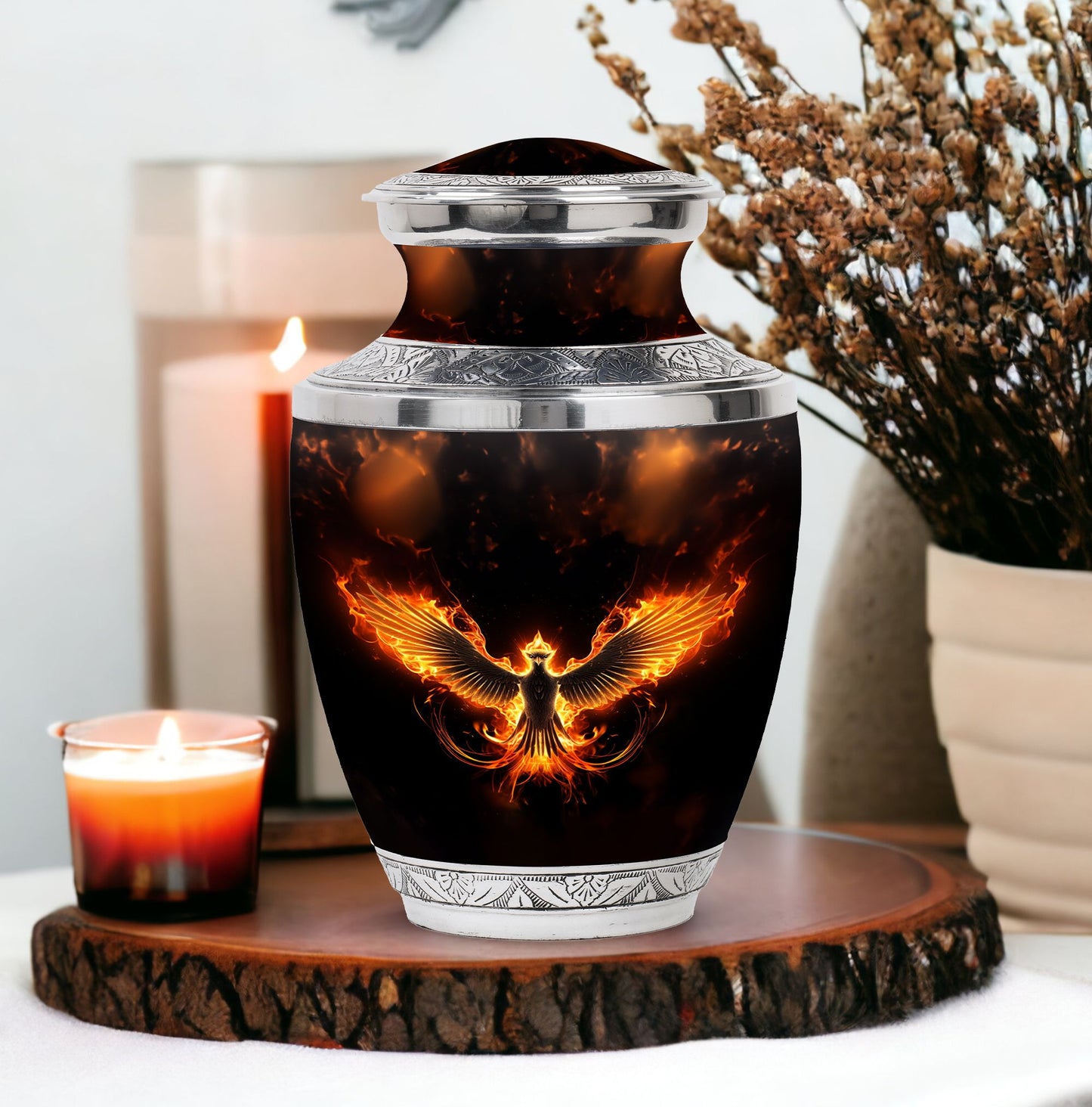 Fire Phoenix Cremation Urn, a Classic Large Urn for Ashes.