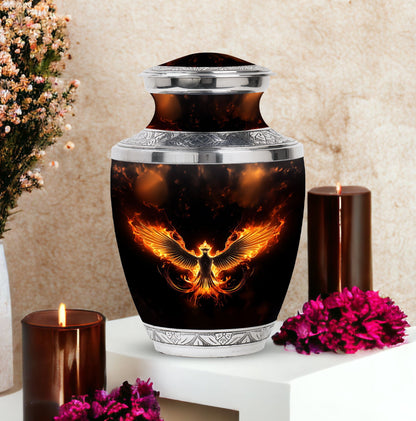 Fire Phoenix Cremation Urn, a Classic Large Urn for Ashes.