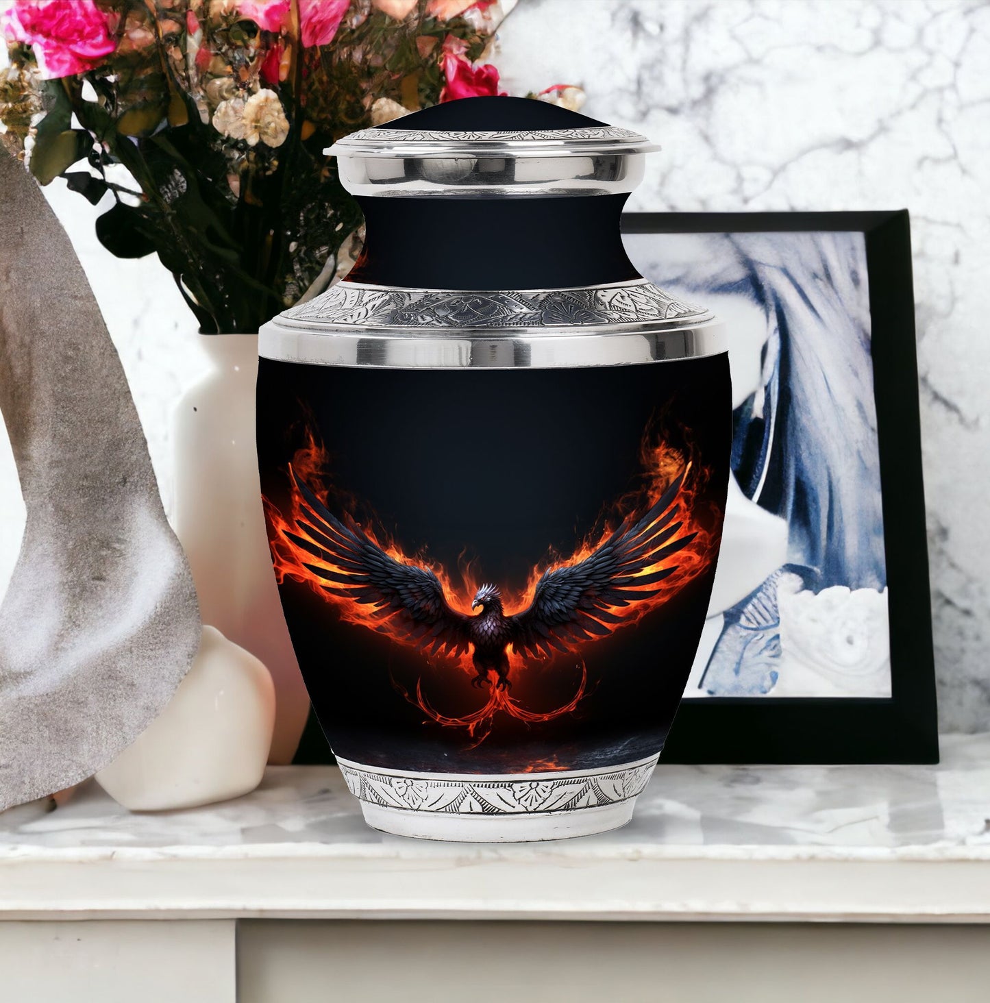 Classic 3 inch Black Phoenix Memorial Urn