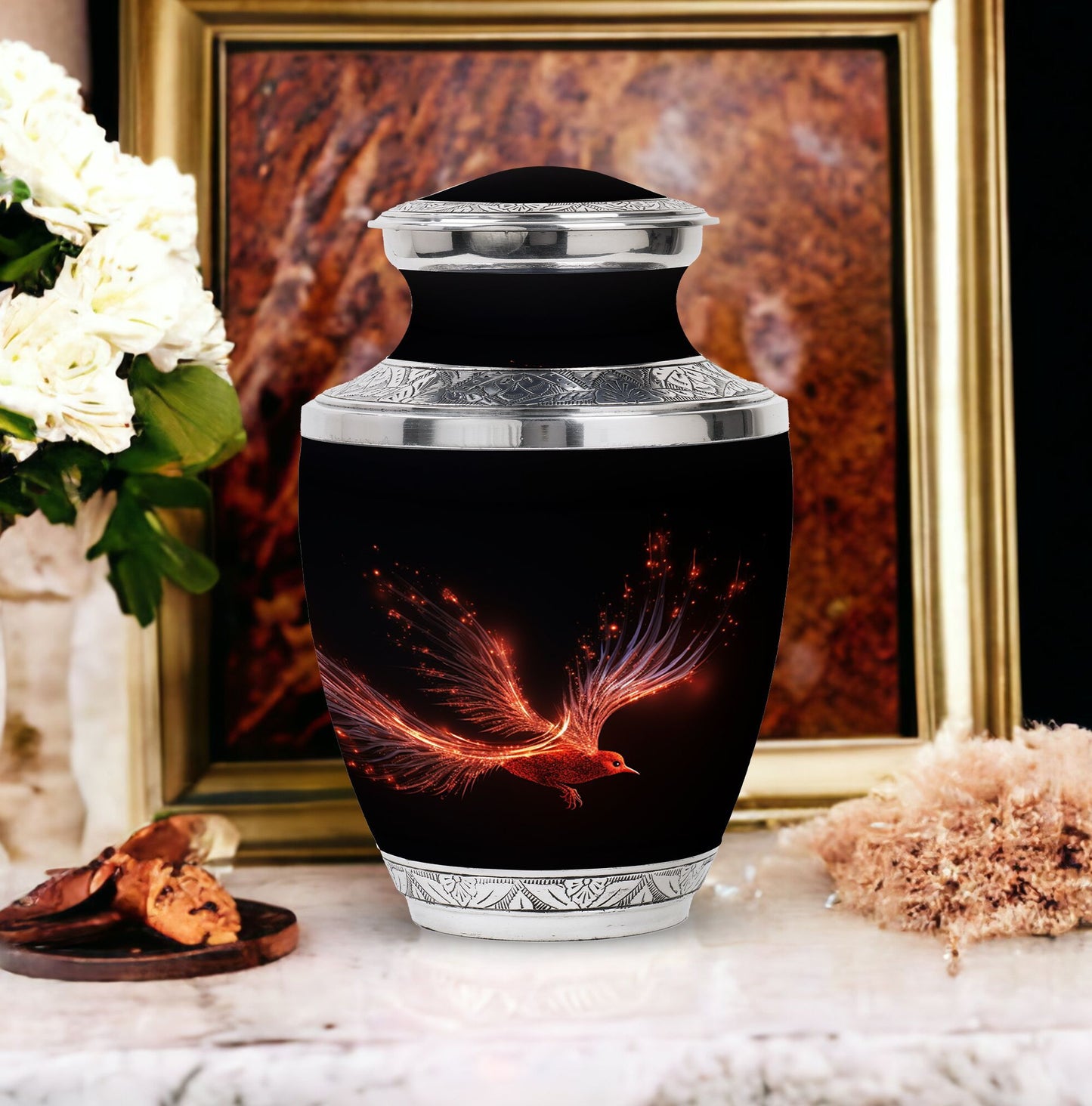 Red Sparrow Classic Urn , Large cremation container.