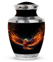 Classic Red Phoenix Urn, large 3-inch aluminium memorial urn