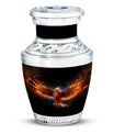 Classic Red Phoenix Urn, large 3-inch aluminium memorial urn