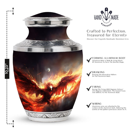 3-inch Red Phoenix Classic Cremation Urn for Ashes.