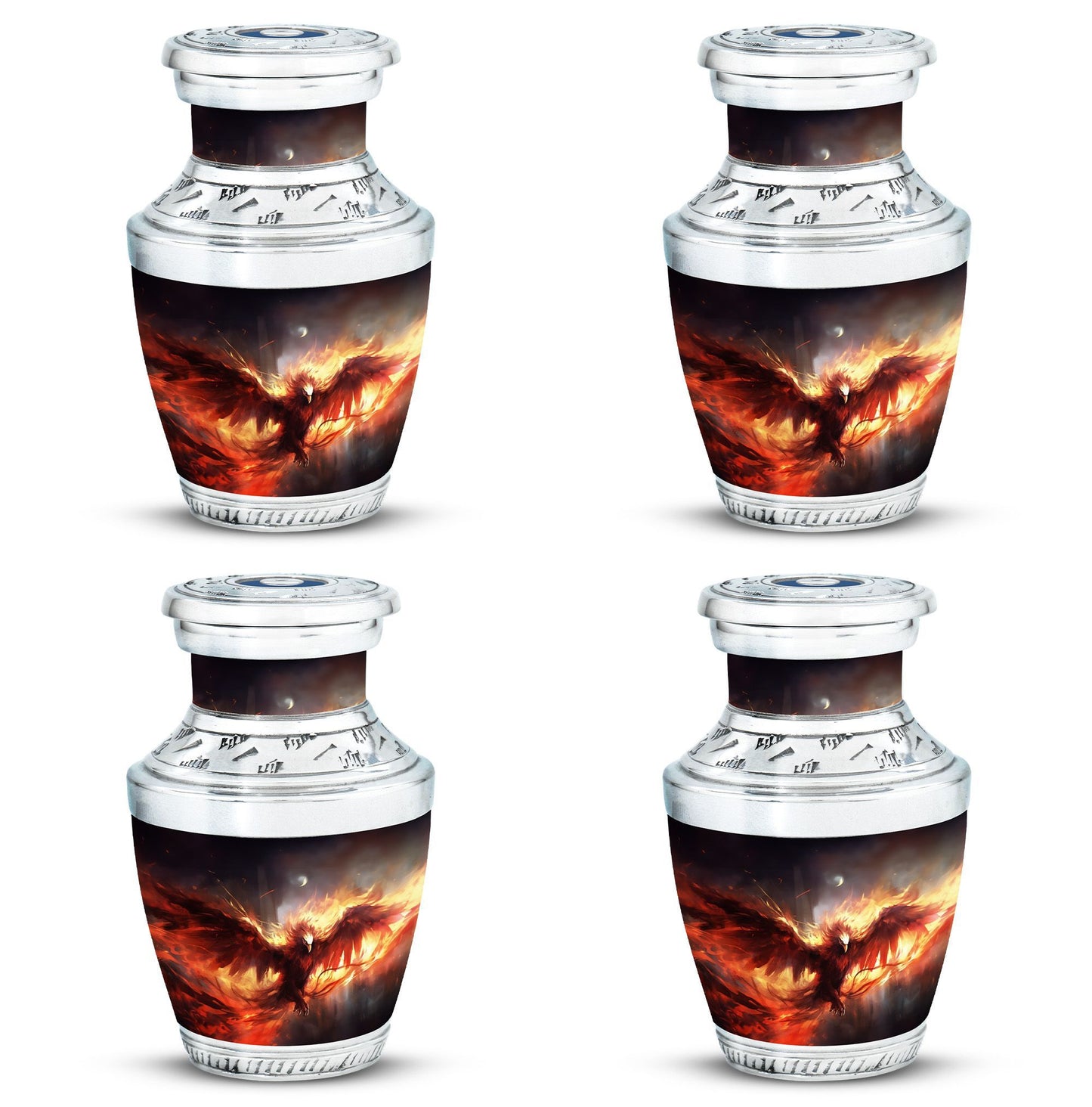3-inch Red Phoenix Classic Cremation Urn for Ashes.