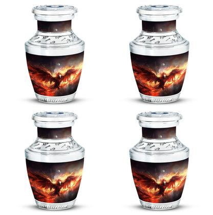 3-inch Red Phoenix Classic Cremation Urn for Ashes.