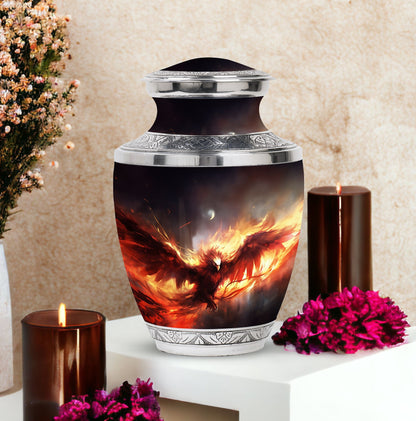 3-inch Red Phoenix Classic Cremation Urn for Ashes.