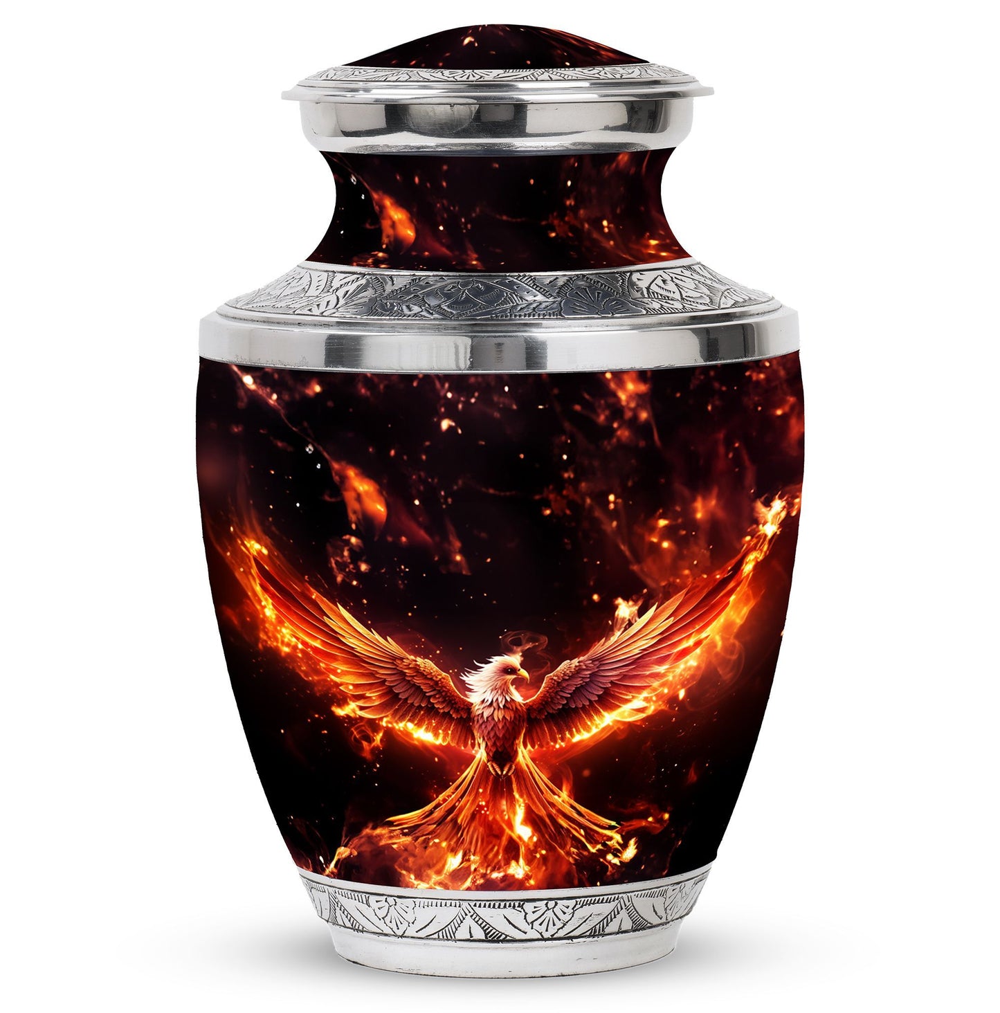 White Phoenix Memorial Urn, Classic Large Urn for Mom.