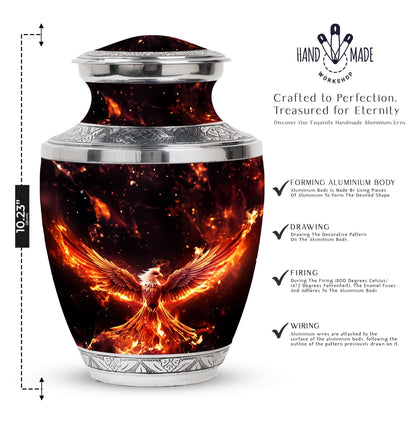 White Phoenix Memorial Urn, Classic Large Urn for Mom.