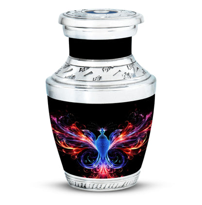 Vivid and colorful phoenix design cremation urn