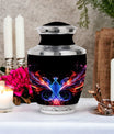 Vivid and colorful phoenix design cremation urn