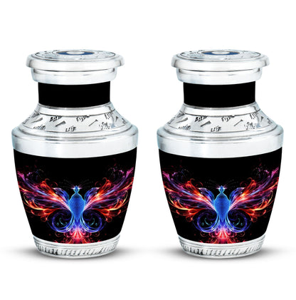 Vivid and colorful phoenix design cremation urn