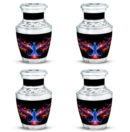 Vivid and colorful phoenix design cremation urn