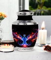 Vivid and colorful phoenix design cremation urn