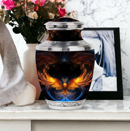 Classic 3 inch yellow phoenix aluminum urn
