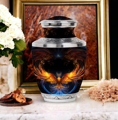 Classic 3 inch yellow phoenix aluminum urn