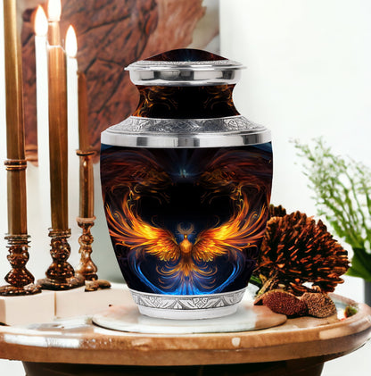 Classic 3 inch yellow phoenix aluminum urn