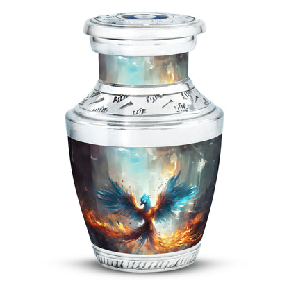 Classic Blue Phoenix Cremation Urn for adults.