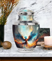Classic Blue Phoenix Cremation Urn for adults.