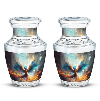 Classic Blue Phoenix Cremation Urn for adults.