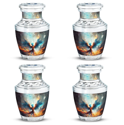 Classic Blue Phoenix Cremation Urn for adults.