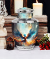 Classic Blue Phoenix Cremation Urn for adults.