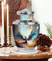 Classic Blue Phoenix Cremation Urn for adults.