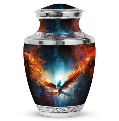 Blue Phoenix Cremation Urn, 3-inch classic urn.