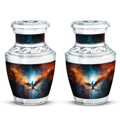 Blue Phoenix Cremation Urn, 3-inch classic urn.