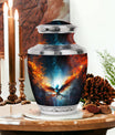 Blue Phoenix Cremation Urn, 3-inch classic urn.