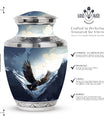 Large 3-inch Classic Flying Eagle Urn for Human Ashes.