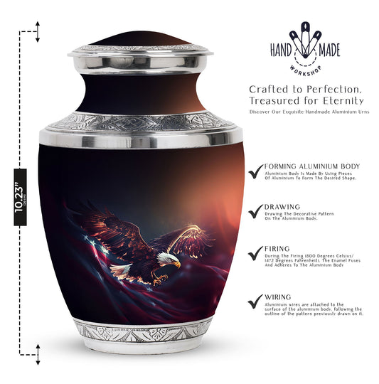 3 Inch Flying Eagle Urn made of Aluminium for Ashes,