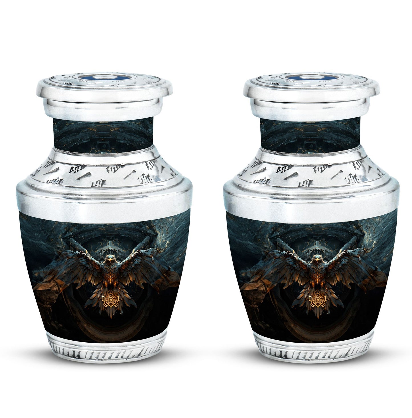 Large classic urn with an eagle design for human ashes.