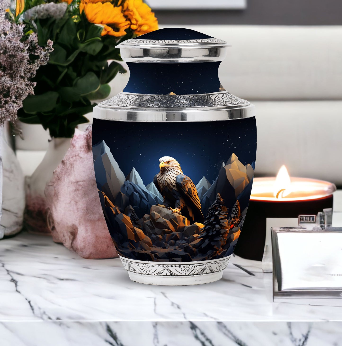 Large eagle memorial urn in classic design for ashes